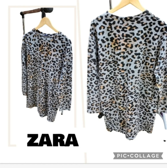 Zara animal print‎ Ling sleeve tee L - Picture 1 of 6